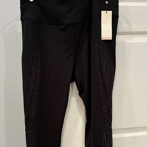 CALIA by Carrie Underwood Black Leggings with Silver Accents